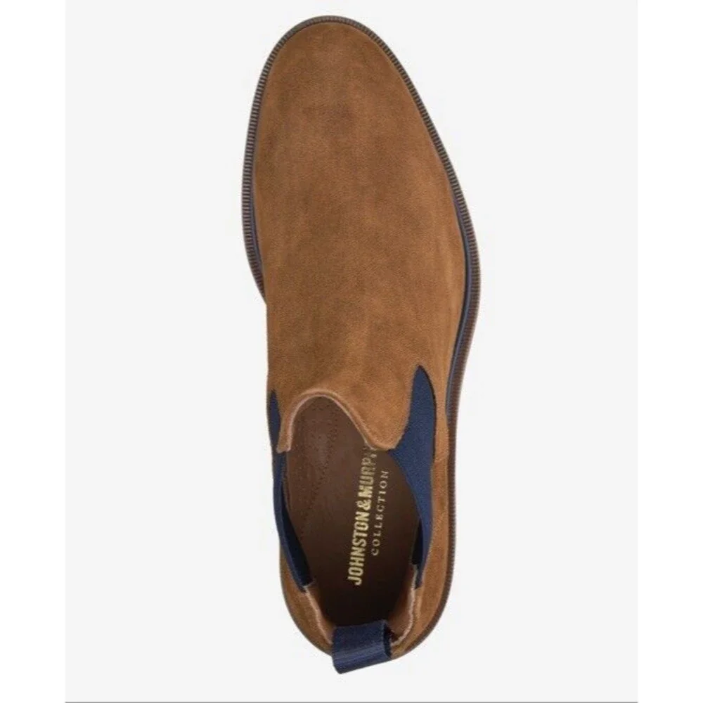 New Johnston & Murphy Collection Hartley Chelsea Boot Suede Leather 11 M Italy